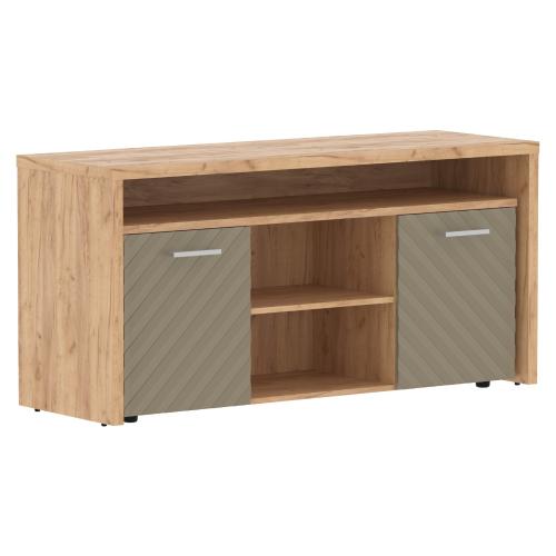 Тумба с фригобаром TORR LUX TLTF-3D, капучино/дуб бофорд, 1640х550х800 мм