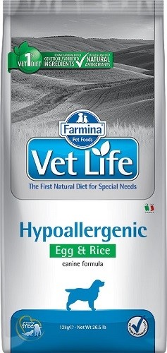 Фармина 25425 Vet Life Hypoallergenic Egg & Rice сух.д/собак при пищевой аллергии и/или непереносимости с Яйцом и рисом 12кг