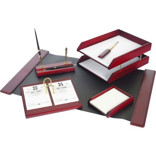Настольный набор для руководителя М6С-7А, 6 предметов, двойной лоток, красное дерево Настольный набор для руководителя М6С-7А, 6 предметов, двойной лоток, красное дерево