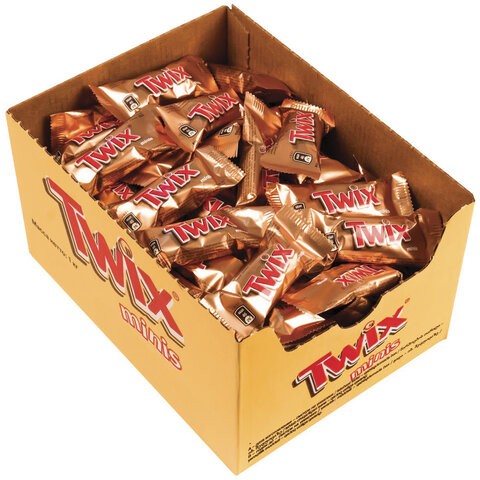 Батончики мини TWIX "Minis" печенье с карамелью в молочном шоколаде 1 кг, 57237