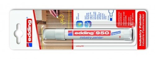 Маркер по металлу Edding E-950/1-B/49, для графики, белый, (толщина линии 10 мм), блистер Маркер по металлу Edding E-950/1-B/49, для графики, белый, (толщина линии 10 мм), блистер