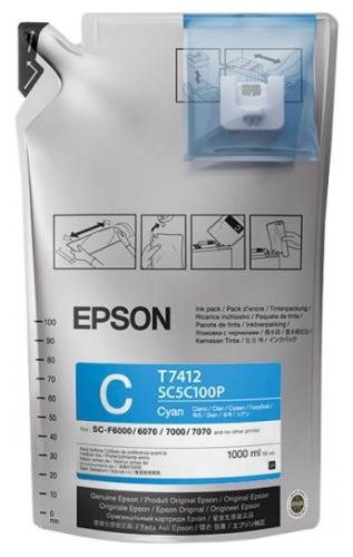 Epson F6200 / F7200 / F9200 / F9300, чернила сублимационные Cyan (1000 мл) C13T741200