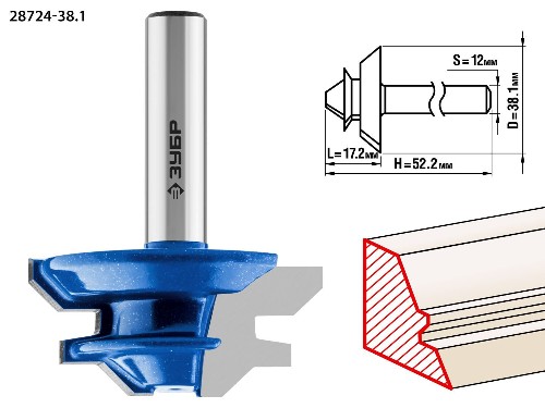 ЗУБР 38.1 x 14 мм, фреза кромочная для углового сращивания, Профессионал (28724-38.1)