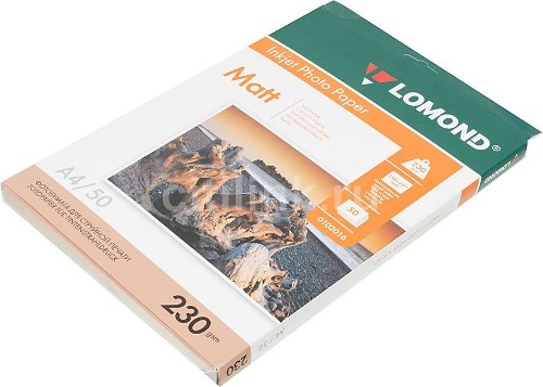 Фотобумага LOMOND Односторонняя Матовая, 230г/м2, A4 (21X29,7см) 50л. для струйной печати. Фотобумага LOMOND Односторонняя Матовая, 230г/м2, A4 (21X29,7см) 50л. для струйной печати.