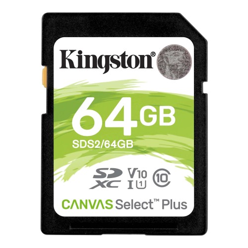 Карта памяти Kingston Canvas Select Plus SDXC UHS-I Cl10, SDS2/64Gb