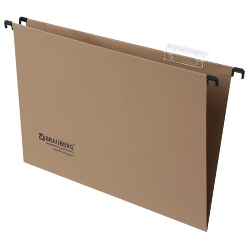 Подвесные папки Foolscap (406х245 мм), до 80 листов, 10 шт., картон, BRAUBERG (Италия)