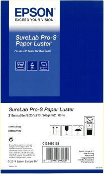 Глянцевая бумага Epson SureLab Pro-S Paper Luster A4 x 65м, 248 г/м2, 2 рулона, BP C13S450138BP