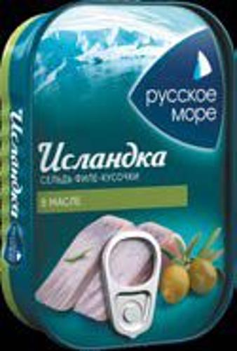 Пресервы.Сельдь тихоокеанская "Исландка" филе-кусочки в масле 115г 1/6
