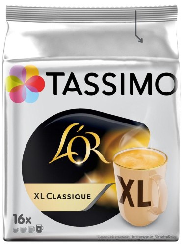 Кофе в капсулах Tassimo L'OR XL Classique нат.жар.мол., 16кап/уп