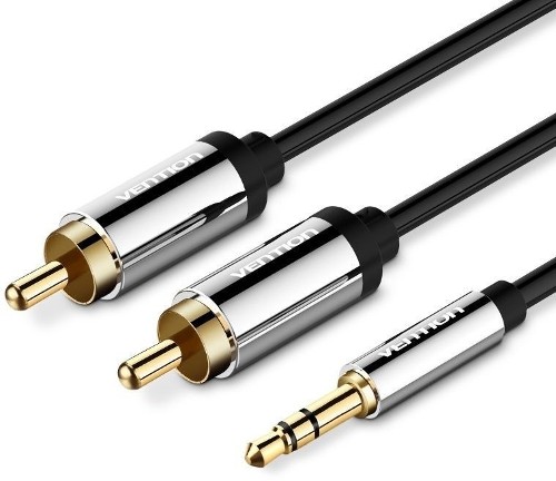 Кабель Vention аудио Jack 3,5 mm M/2RCA M - 5 м Чёрный Vention P550AC500-S