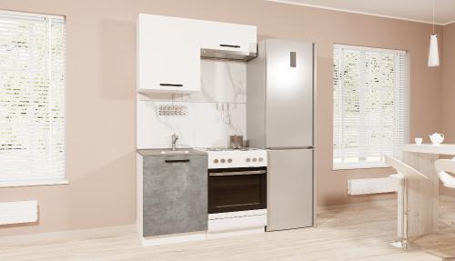 Кухонный гарнитур Polini Home Urban 1200,  белый-бетон
