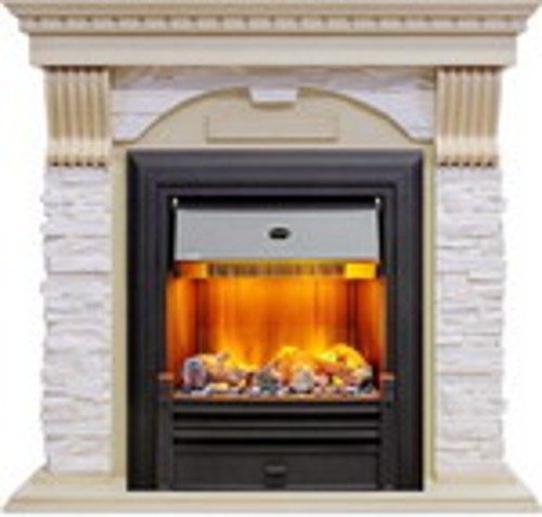 Камин Dimplex Dublin арочный сланец крем с очагом Brookline Black (слоновая кость) 1174909933