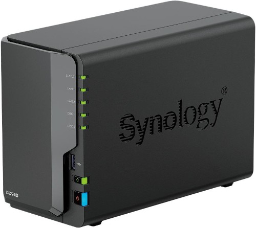 Сетевое хранилище Synology DS224+ 2x2.5/3.5 SATA/Celeron J4125/2Gb DDR4