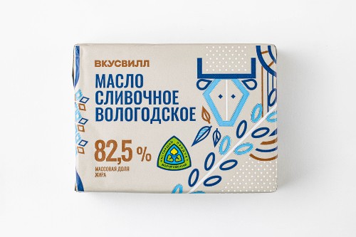 Масло "Вологодское" сливочное 82,5%, 200 г