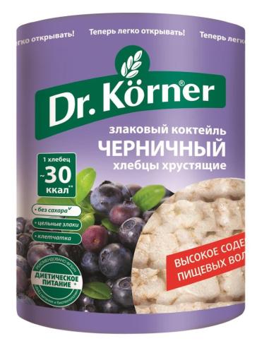 Хлебцы хрустящие Злаковый коктейль черничный Dr.Korner 100 гр