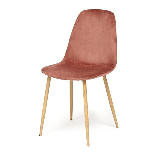 Стул BREEZE, бук/вельвет,  коралловый