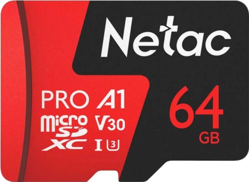 Карта памяти Netac MicroSD card P500 Extreme Pro 64GB, retail version w/SD