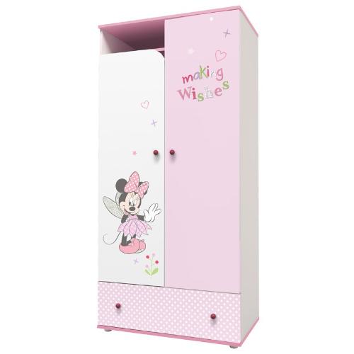 Детский шкаф двухсекционный Polini kids Disney baby &quot;Минни Маус-Фея&quot; , белый-розовый