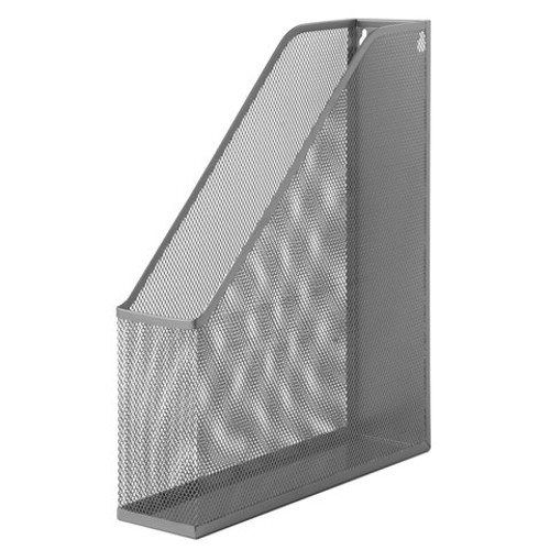 Лоток для бумаг вертикальный BRAUBERG "Germanium" (250х72х315 мм), металлический, серебряный