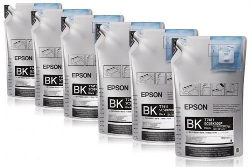 Epson F6200 / F7200 / F9200, чернила сублимационные повышенной плотности Black (1000 мл) C13T741X00