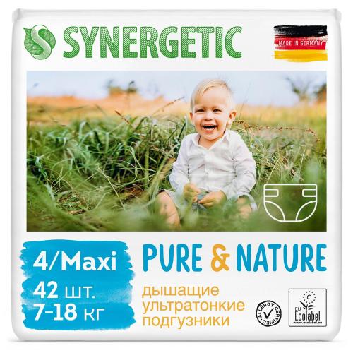 Подгузники SYNERGETIC Pure&Nature 4/ MAXI ВР 7-18 кг 42шт/уп