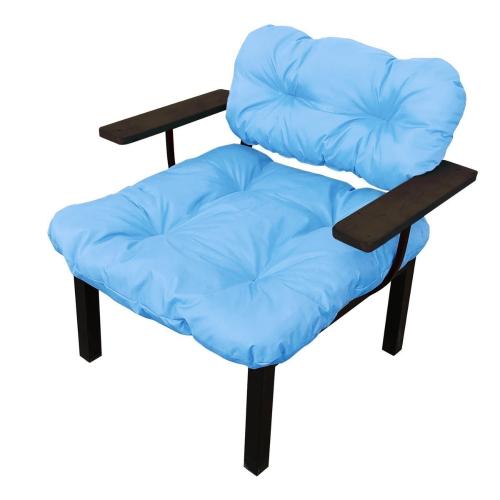 Кресло ДАЧНОЕ, голубая подушка