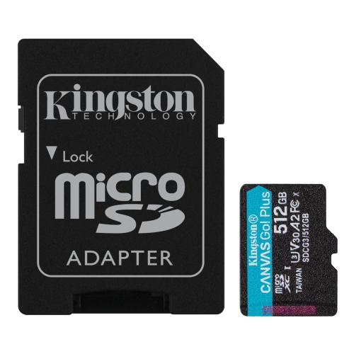 Карта памяти Kingston Canvas Go! Plus microSDXC UHS-I Cl10 +ад, SDCG3/512Gb