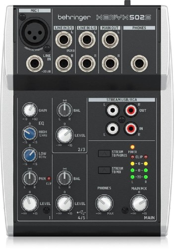 Микшерный пульт Behringer Xenyx 502S, 5 каналов, 1 мкф.+ 2 стерео, USB