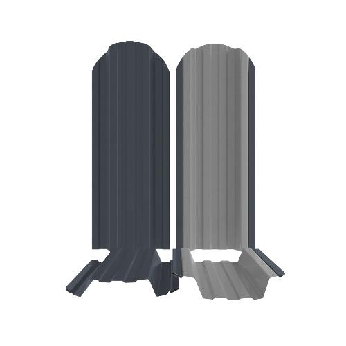 Евроштакетник Ш-18 "БАРРЕРА" ОЗП, Полимер RAL 7024 Графитовый серый Радиус 1,0 м