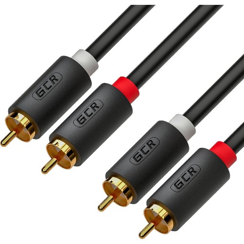 GCR Кабель 3.0m аудио 2 х RCA / 2 х RCA, GOLD, черный, GCR-53115 Greenconnect GCR-53115, 3 м