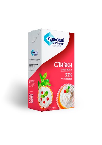 Ультрапастеризованные сливки Лужский молочный комбинат 33%