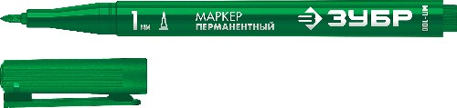 ЗУБР МП-100 1 мм, заостренный, зеленый, Перманентный маркер, ПРОФЕССИОНАЛ (06320-4)