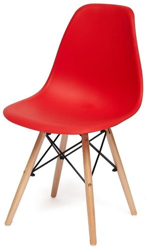 Стул CINDY, бук/пластик красный
