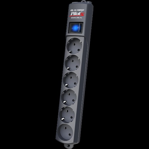 Сетевой фильтр Pilot S 6 розеток (5 евро + 1 без заземления) 7 м, графит ZIS Pilot S (7 м, 6 розеток)