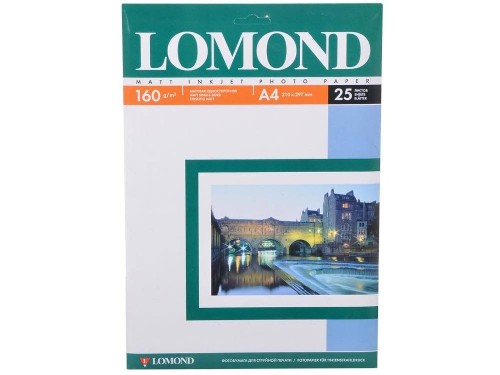 Фотобумага LOMOND Односторонняя Матовая, 160г/м2,A4/25л. Фотобумага LOMOND Односторонняя Матовая, 160г/м2,A4/25л.