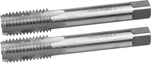 ЗУБР М18 x 2.5 мм, сталь Р6М5, комплект машинно-ручных метчиков (4-28007-18-2.5-H2)
