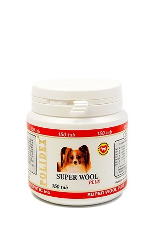 Полидекс 5943 Super Wool plus д/собак, улучшает состояние шерсти, кожи, когтей и профилактика дерматитов 150таб