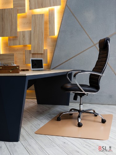 Защитный коврик под компьютерное кресло BSL 1000x1200 мм (1,2) мм  бежевый "песок", полипропилен