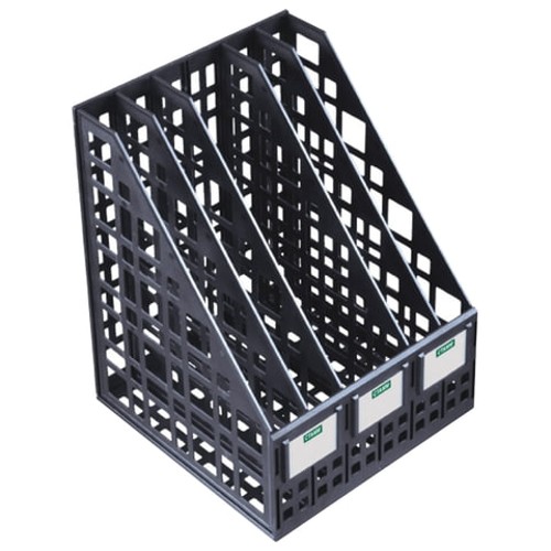 Лоток для бумаг вертикальный СТАММ (250х240х295 мм), 5 отделений, сетчатый, сборный, черный, ЛТ85