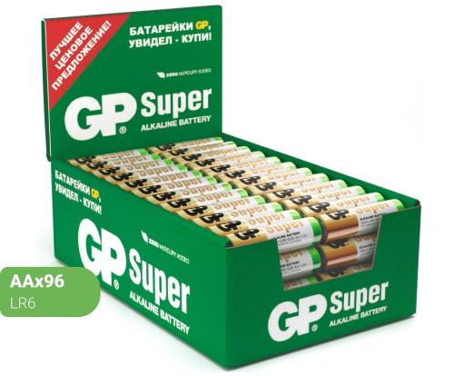 Батарейка GP Super уп.AA/LR6/15A алкалин. 96шт/уп, 4шт/бл
