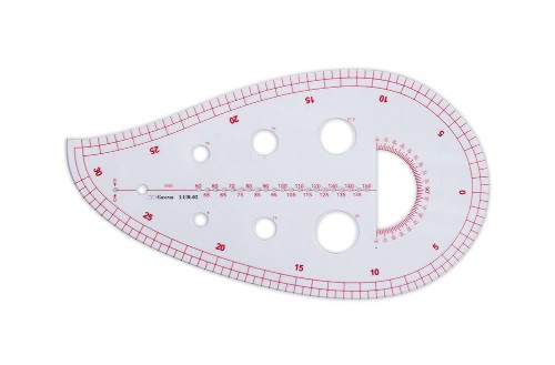 Лекало портновское 25 х 13,8см Gamma толщ 2мм пакет с евросл LUR-02