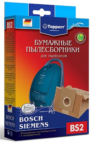 Пылесборник бумажный для пылесосов Topperr BS 2(5 шт.в ед.)