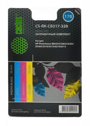 Заправочный набор Cactus многоцветный 120мл для HP CS-RK-CB317-320