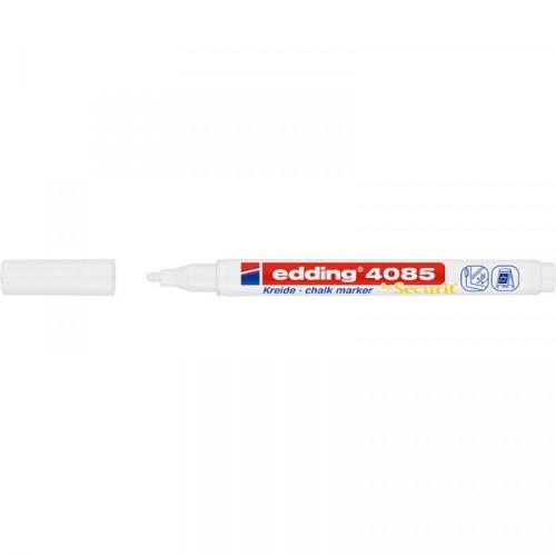 Меловой маркер Edding 4085, круглый наконечник, 1-2 мм Белый