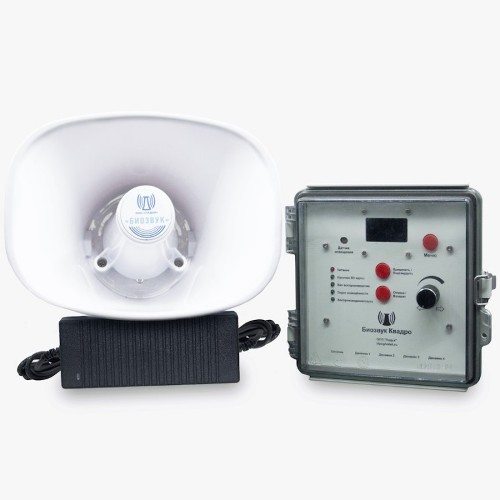 Отпугиватель птиц биоакустический Биозвук Квадро с 1 динамиком промышленный с дистанционным управлением