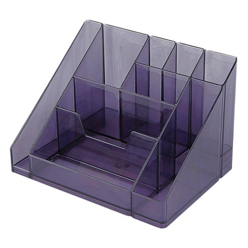 Подставка-органайзер без наполнения СТАММ &quot;Каскад&quot;, 115х160х105 мм, 9 отделений, тонированная серая, ОР14