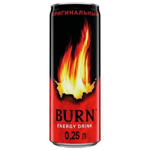 Напиток энергетический Burn Оригинальный газ ж/б 0,25л 12шт/уп