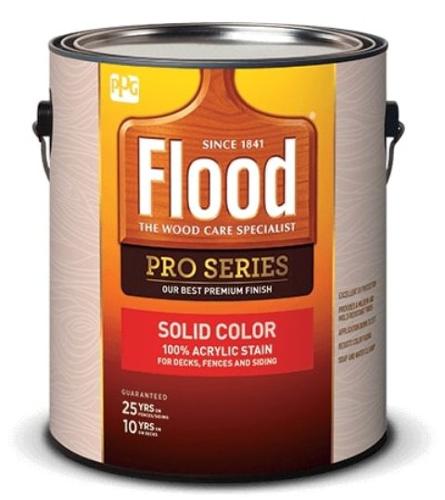 PPG Flood Pro Solid Color Акрил латексная укрывная пропитка для дерева, белый, 3,78 л