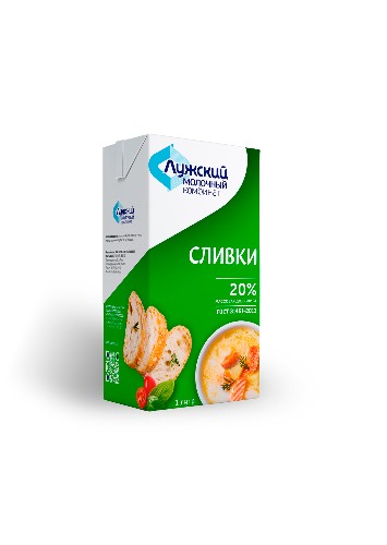 Ультрапастеризованные сливки Лужский молочный комбинат 20%