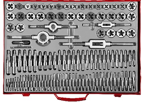 ЗУБР 110 предм., сталь 9ХС, набор метчиков и плашек (28119-H110)